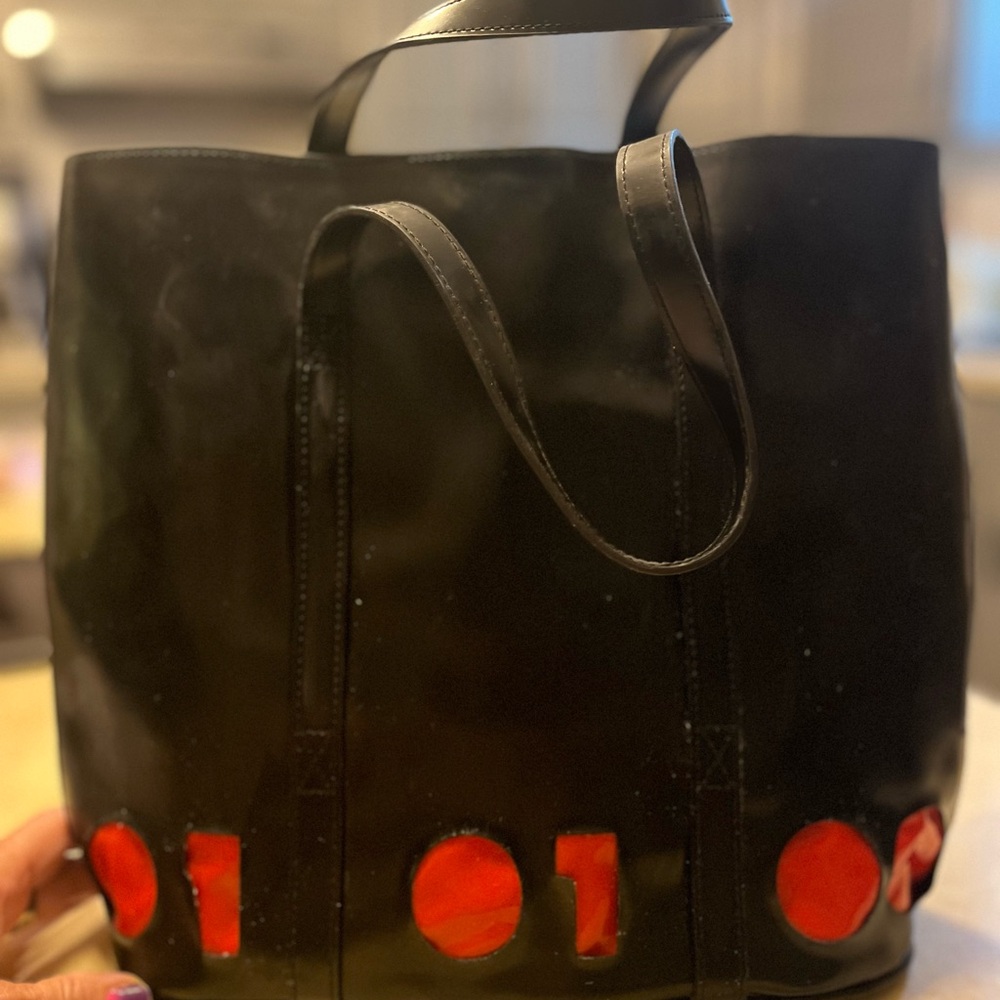 Rare! 01-01-00 Y2K/Millennials Black and Red Patent Satchel‎